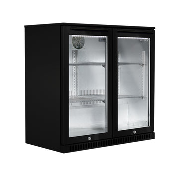190L Anti-Condensation Glass Door Alfresco Drinks Chiller in Black (ALF-C2-BLK-840)