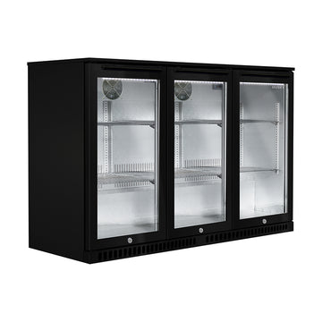307L Anti-Condensation Glass Door Alfresco Drinks Chiller in Black (ALF-C3-BLK-840)