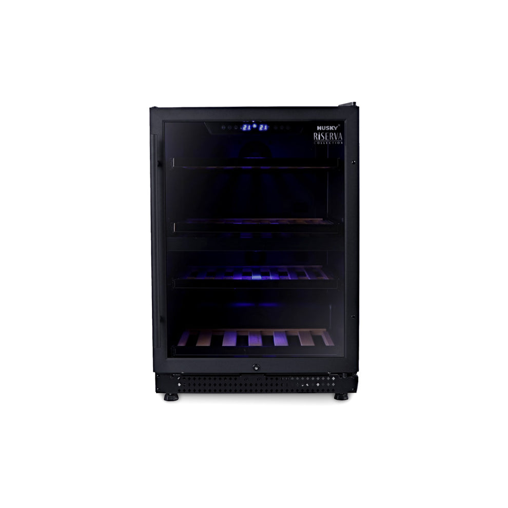 Husky Riserva 154L Dual Zone Wine Fridge in Black (HUSWS54DMBZY)
