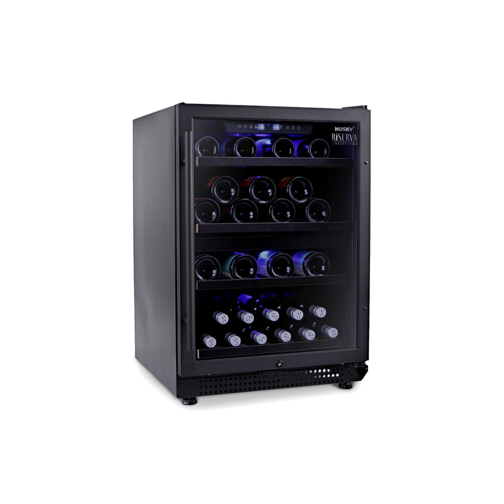 Husky Riserva 154L Dual Zone Wine Fridge in Black (HUSWS54DMBZY)