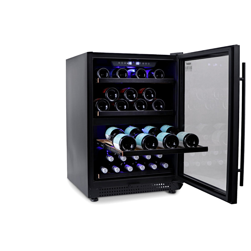 Husky Riserva 154L Dual Zone Wine Fridge in Black (HUSWS54DMBZY)