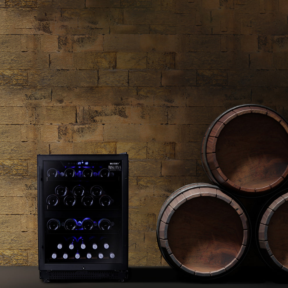 Husky Riserva 154L Dual Zone Wine Fridge in Black (HUSWS54DMBZY)