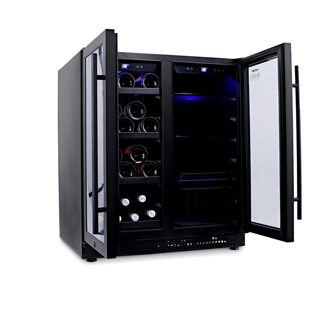 Husky Riserva 168L Double Door Wine Fridge in Black (HUSWS66MBZY)